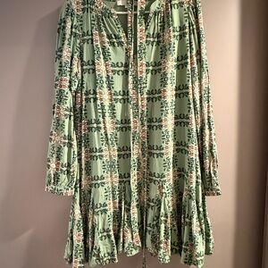 LOFT Green Floral Patterned Dress